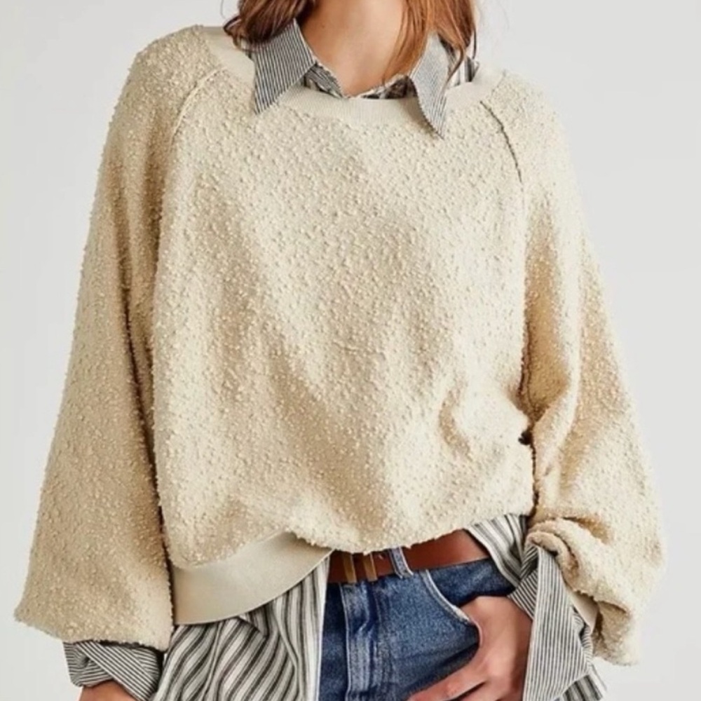 Free People Found My Friend Pullover in Cream